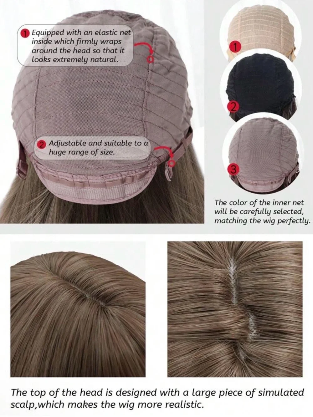 Heat Resistant Wavy Wig In Brown With Bangs 18”